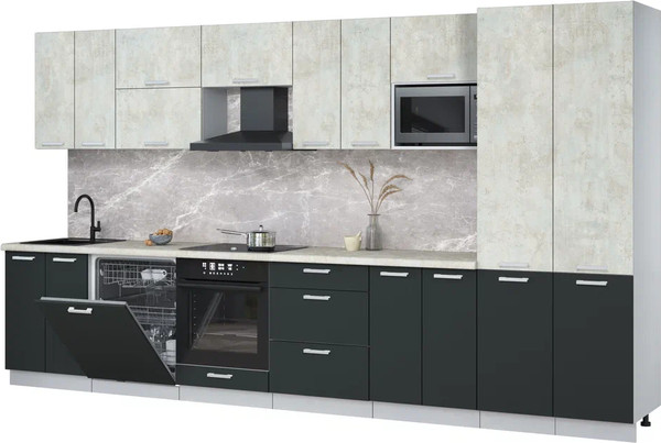 Кухонный гарнитур Интерлиния Мила Лайт 3.8-ПМ2 - фото