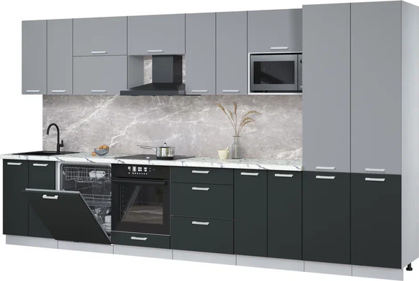 Кухонный гарнитур Интерлиния Мила Лайт 3.8-ПМ2 - фото