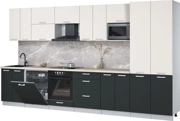 Кухонный гарнитур Интерлиния Мила Лайт 3.8-ПМ2 - фото