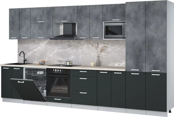 Кухонный гарнитур Интерлиния Мила Лайт 3.8-ПМ2 - фото