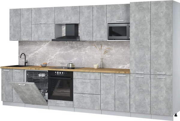 Кухонный гарнитур Интерлиния Мила Лайт 3.8-ПМ2 - фото