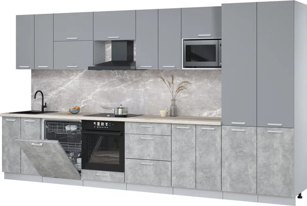 Кухонный гарнитур Интерлиния Мила Лайт 3.8-ПМ2 - фото