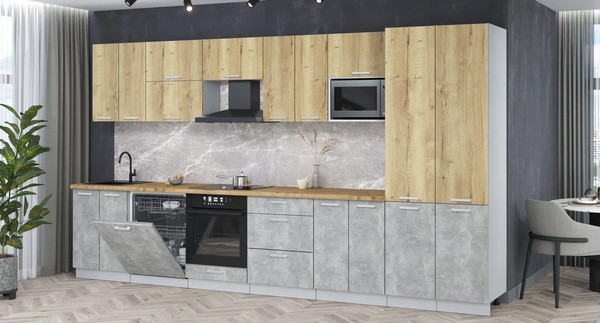 Кухонный гарнитур Интерлиния Мила Лайт 3.8-ПМ2