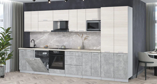 Кухонный гарнитур Интерлиния Мила Лайт 3.8-ПМ2