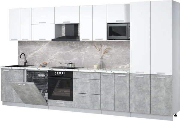 Кухонный гарнитур Интерлиния Мила Лайт 3.8-ПМ2 - фото