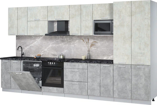 Кухонный гарнитур Интерлиния Мила Лайт 3.8-ПМ2 - фото