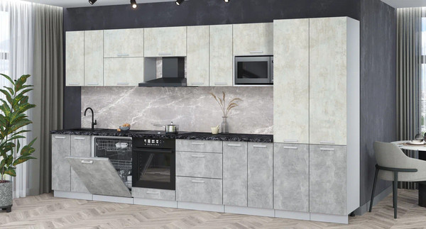 Кухонный гарнитур Интерлиния Мила Лайт 3.8-ПМ2