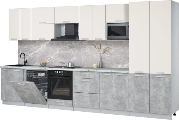 Кухонный гарнитур Интерлиния Мила Лайт 3.8-ПМ2 - фото