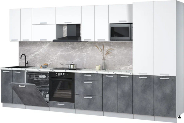 Кухонный гарнитур Интерлиния Мила Лайт 3.8-ПМ2 - фото