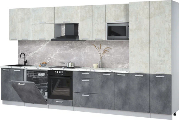 Кухонный гарнитур Интерлиния Мила Лайт 3.8-ПМ2 - фото