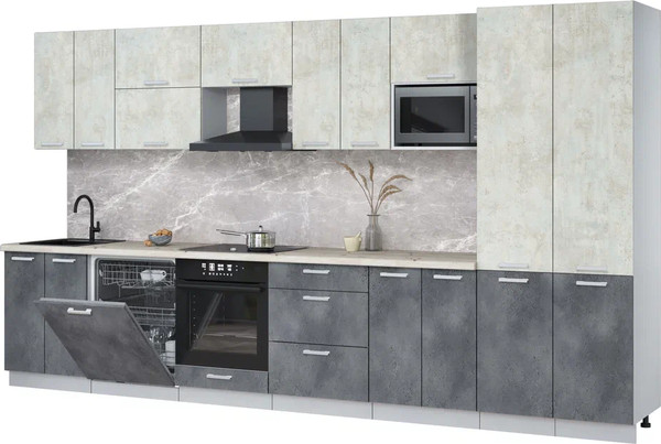 Кухонный гарнитур Интерлиния Мила Лайт 3.8-ПМ2 - фото