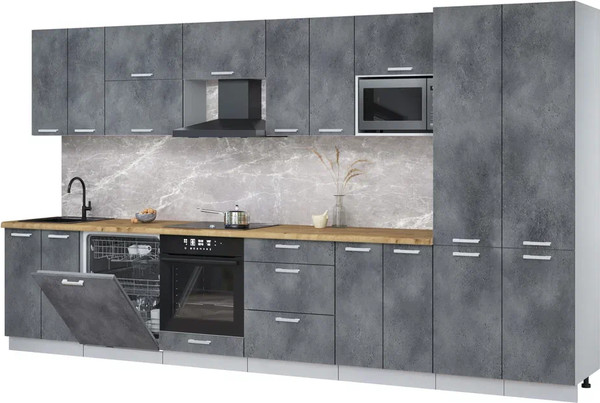 Кухонный гарнитур Интерлиния Мила Лайт 3.8-ПМ2 - фото