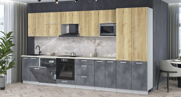 Кухонный гарнитур Интерлиния Мила Лайт 3.8-ПМ2