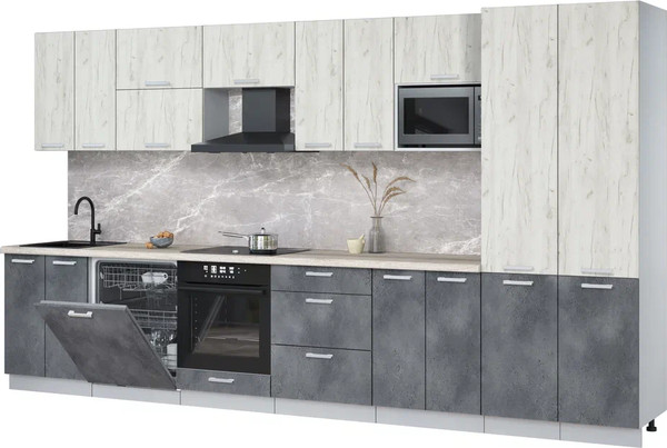 Кухонный гарнитур Интерлиния Мила Лайт 3.8-ПМ2 - фото