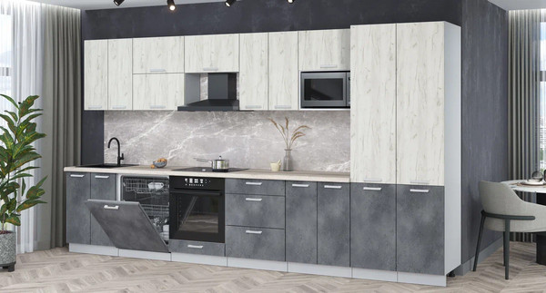 Кухонный гарнитур Интерлиния Мила Лайт 3.8-ПМ2