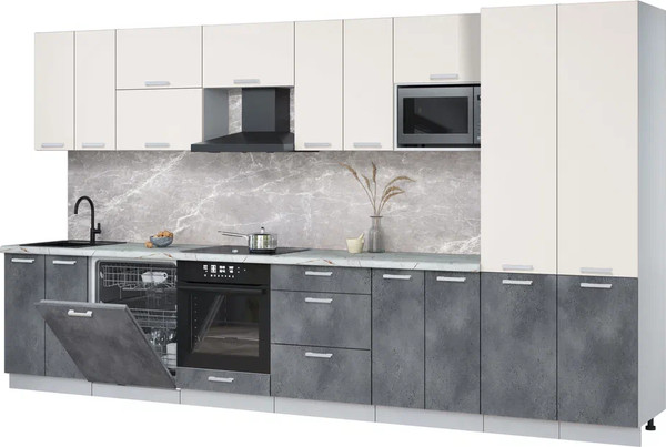 Кухонный гарнитур Интерлиния Мила Лайт 3.8-ПМ2 - фото