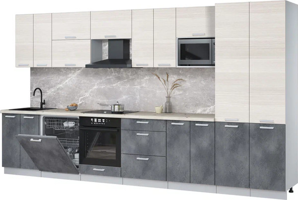 Кухонный гарнитур Интерлиния Мила Лайт 3.8-ПМ2 - фото