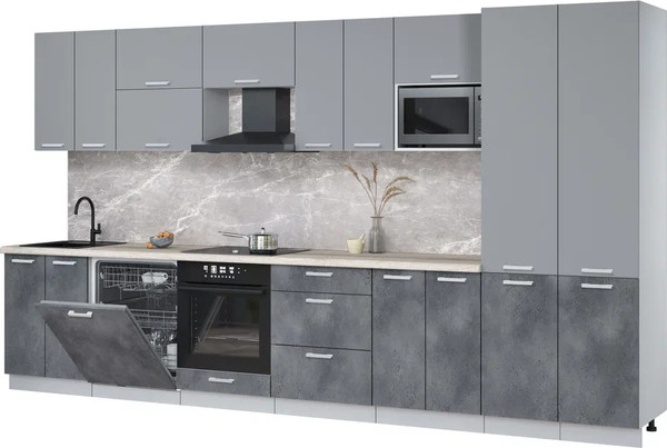 Кухонный гарнитур Интерлиния Мила Лайт 3.8-ПМ2 - фото