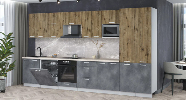 Кухонный гарнитур Интерлиния Мила Лайт 3.8-ПМ2