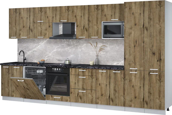 Кухонный гарнитур Интерлиния Мила Лайт 3.8-ПМ2 - фото