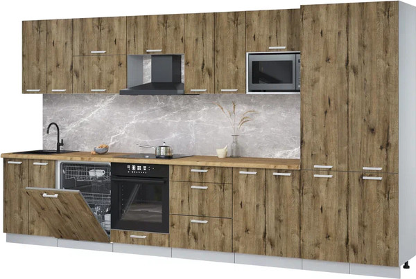 Кухонный гарнитур Интерлиния Мила Лайт 3.8-ПМ2 - фото