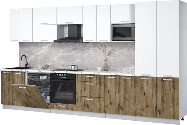 Кухонный гарнитур Интерлиния Мила Лайт 3.8-ПМ2 - фото