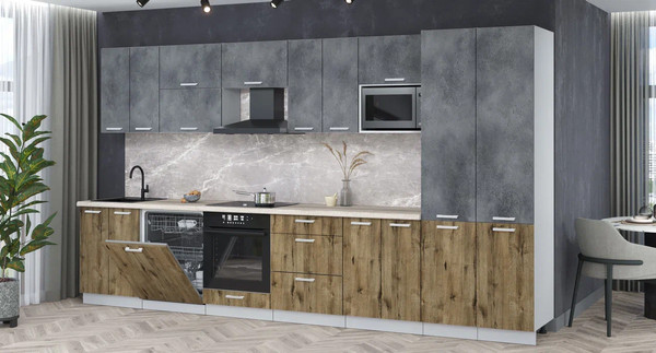 Кухонный гарнитур Интерлиния Мила Лайт 3.8-ПМ2