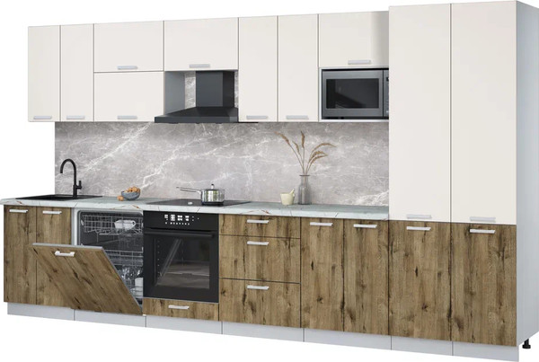 Кухонный гарнитур Интерлиния Мила Лайт 3.8-ПМ2 - фото