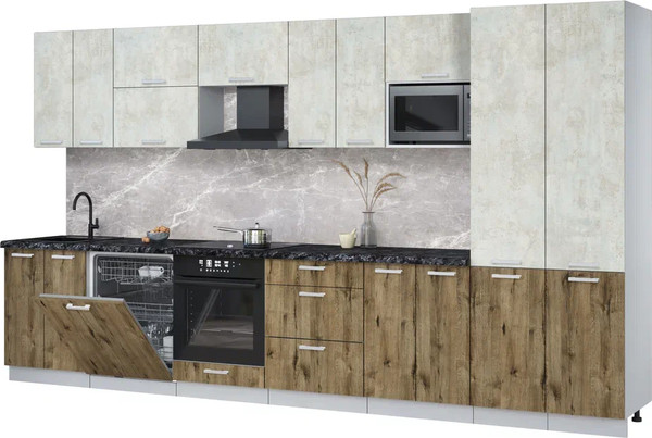 Кухонный гарнитур Интерлиния Мила Лайт 3.8-ПМ2 - фото