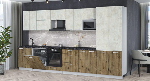 Кухонный гарнитур Интерлиния Мила Лайт 3.8-ПМ2