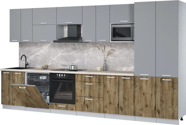 Кухонный гарнитур Интерлиния Мила Лайт 3.8-ПМ2 - фото