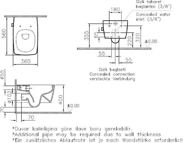 Унитаз подвесной VitrA Metropole / 7672B003-1684