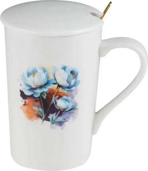 Кружка с ложкой Perfecto Linea Peony / 17-350703 - фото