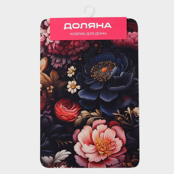 Коврик для ванной Доляна Black Flowers / 10554762
