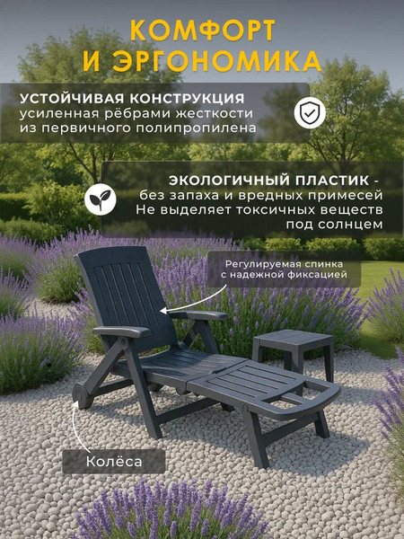 Складной шезлонг Ipae Progarden Zaffiro / ZAF18CAN