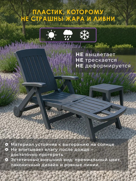 Складной шезлонг Ipae Progarden Zaffiro / ZAF18CAN