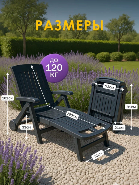 Складной шезлонг Ipae Progarden Zaffiro / ZAF18CAN