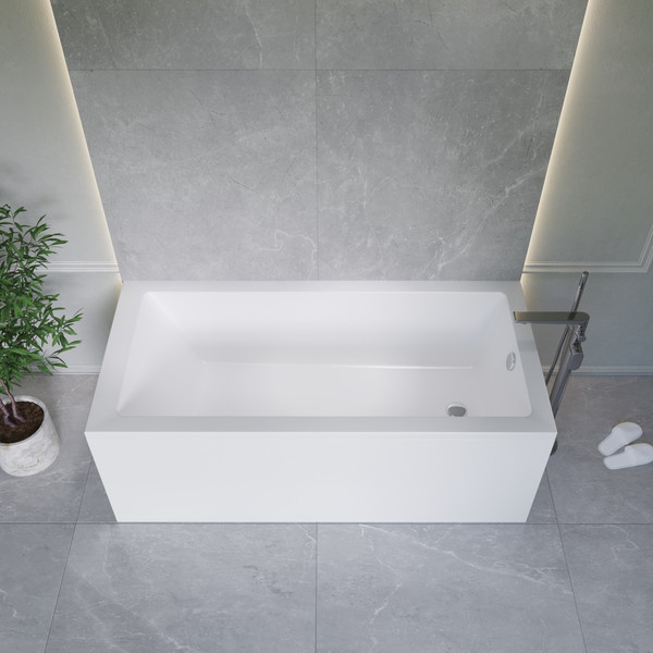 Ванна акриловая Lauter Athena 170x80 / 21090080 (с ножками и сифоном 21Y11021 матовый черный)