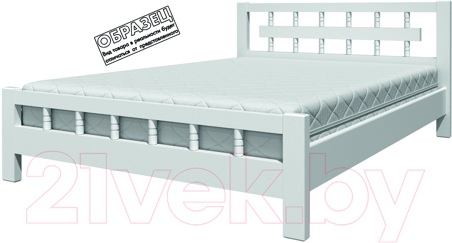 Каркас кровати Bravo Мебель Натали 5 90x200 (белый античный) - фото