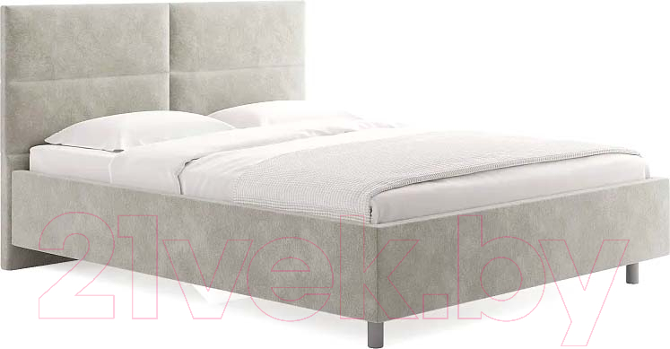 Каркас кровати Сонум Omega 200x200 (микровелюр светло-серый) - фото