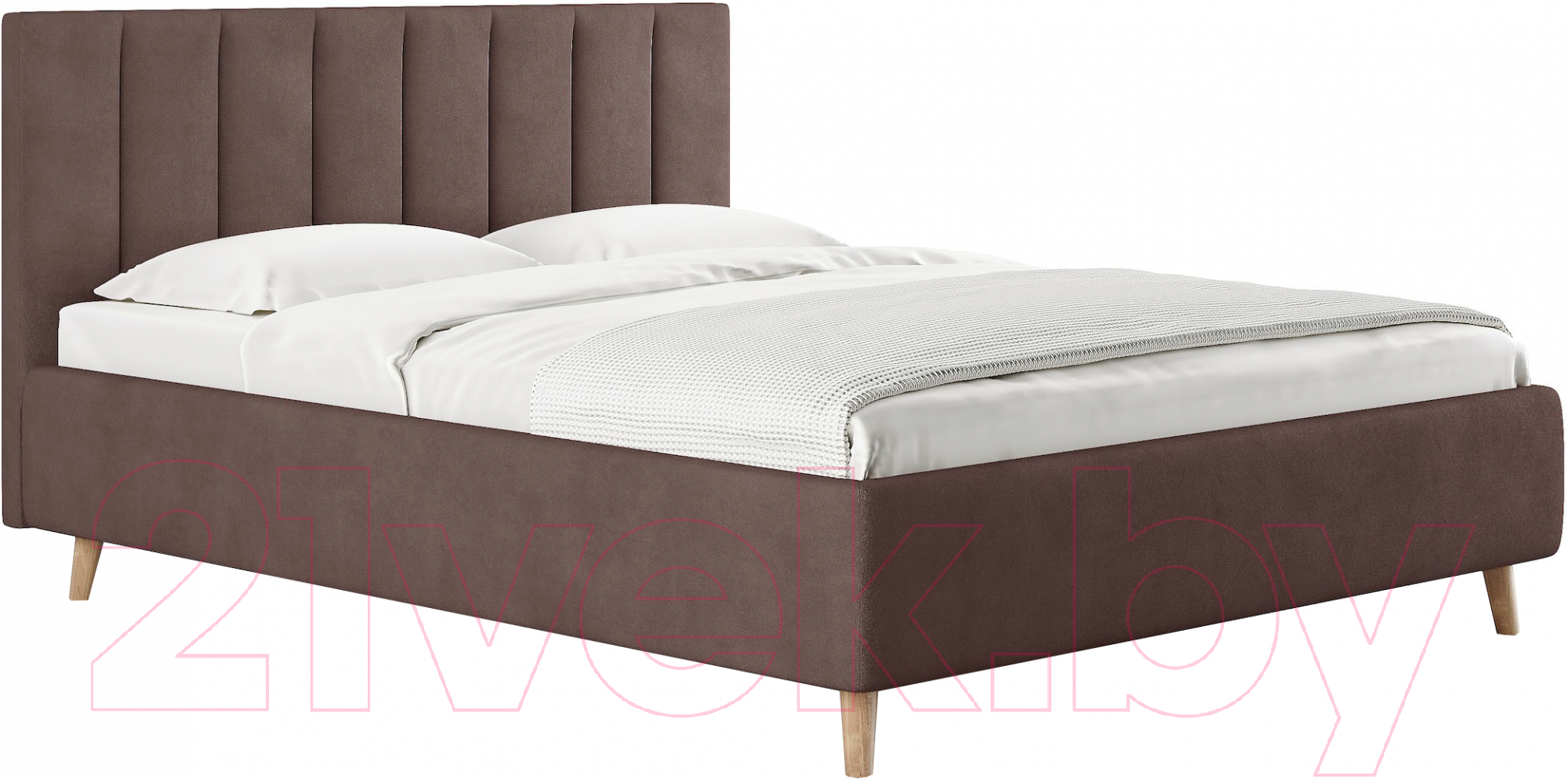 Каркас кровати Сонум Alma 160x200 (замша какао) - фото