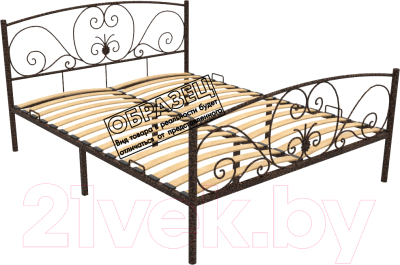 Односпальная кровать Князев Мебель Нимфея НЯ.90.190.М (медный антик) - фото