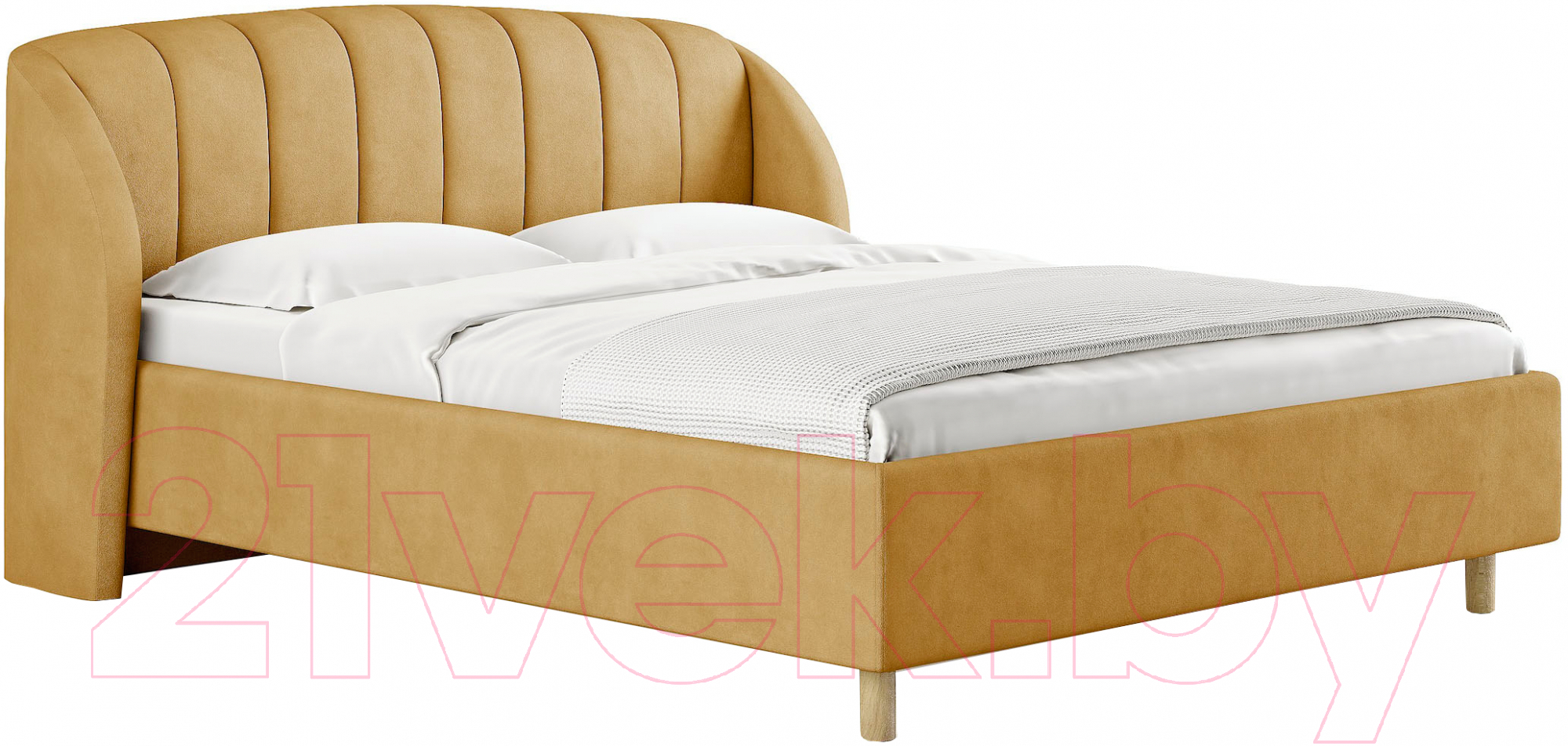 Каркас кровати Сонум Valencia 180x200 (замша горчичный) - фото