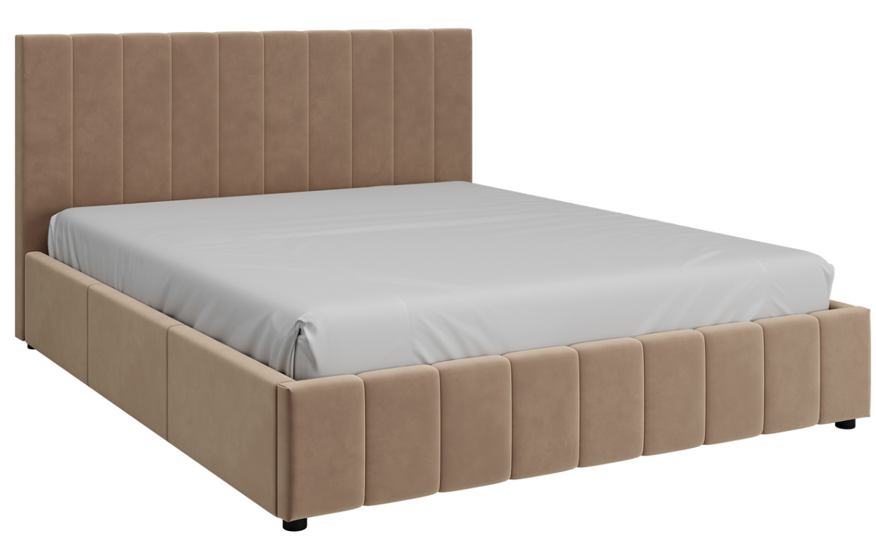 Полуторная кровать Bravo Мебель Нельсон Вертикаль 140x200 с ПМ Стандарт 9 вариант (карамель) - фото