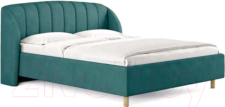 Каркас кровати Сонум Valencia 200x200 (замша изумрудный) - фото