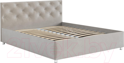 Двуспальная кровать Mebel-Ars Классик 160 (бархат бежевый/Star Velvet 6 Beige)