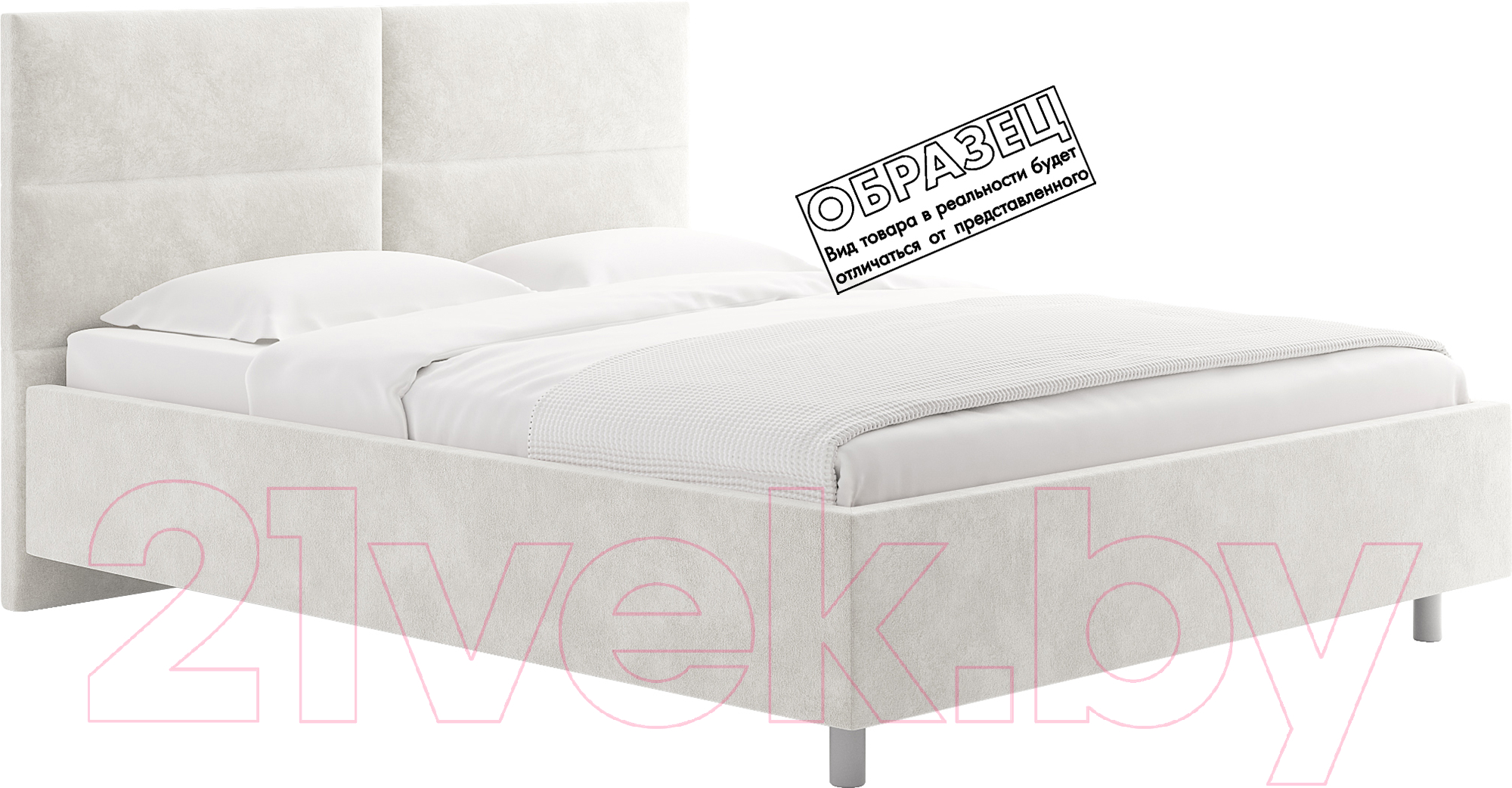 Каркас кровати Сонум Omega 90x200 (микровелюр белый) - фото