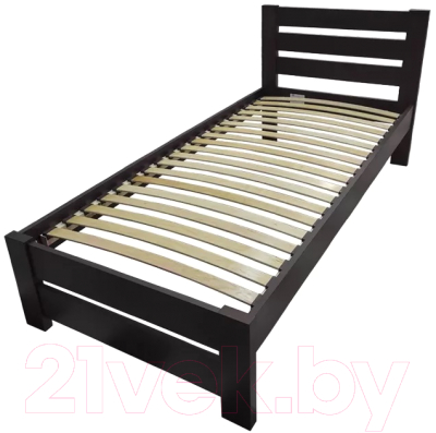 Полуторная кровать БАМА Массив Палермо 120x200 ольха (венге) - фото