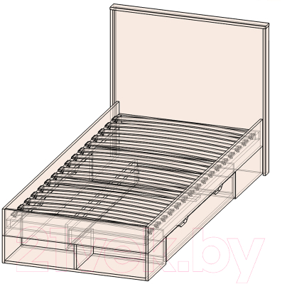 Односпальная кровать Интерлиния SC-К90 90x200 (дуб золотой/белый платинум)