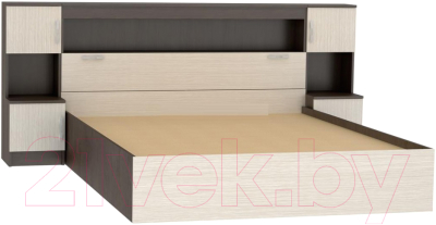 Двуспальная кровать Стендмебель Басса КР-552 (дуб белфорт/венге) - фото